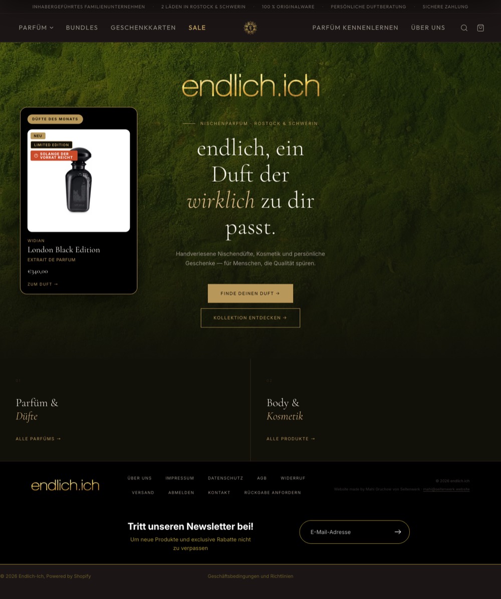 Startseite von endlich.ich am Computer